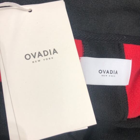 Ovadia Polar Fleece Quarter Zip Pullover Red Black XL NWT - Picture 3 of 8